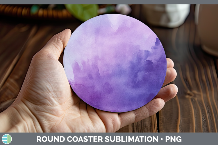 Watercolor Purple Round Coaster Sublimation Coaster Designs