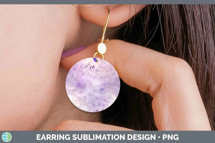 Watercolor Purple Round Earrings Sublimation Earrings Design
