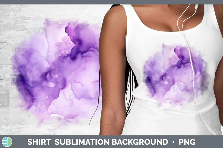 Watercolor Purple Shirt Sublimation Sublimation Background D