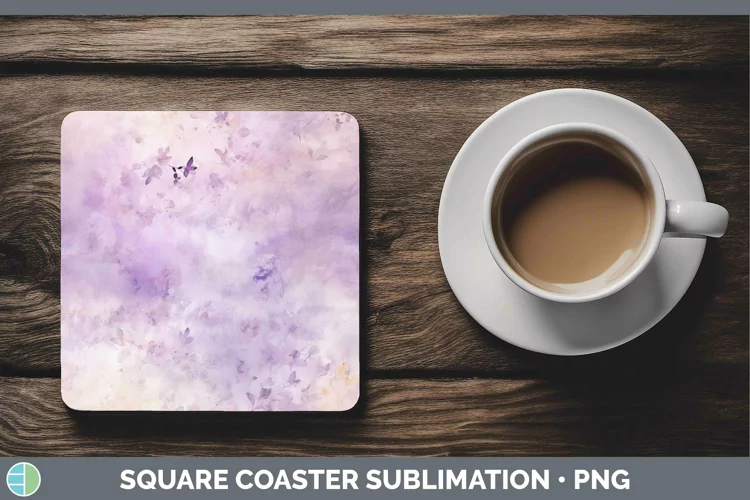 Watercolor Purple Square Coaster Sublimation Coaster Designs