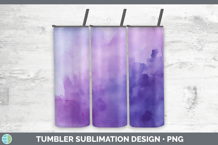 Watercolor Purple Tumbler Sublimation 20 oz Skinny Tumbler D