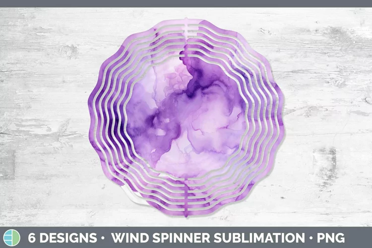 Watercolor Purple Wind Spinner Sublimation Spinner Designs