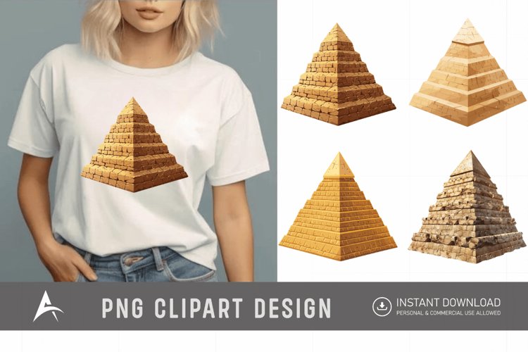 Watercolor Pyramid Clipart example image 1