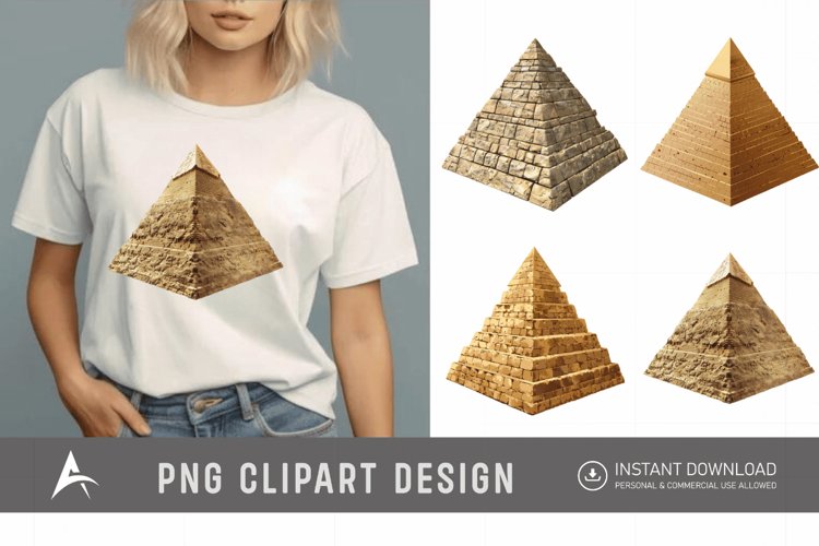 Watercolor Pyramid Clipart example image 1