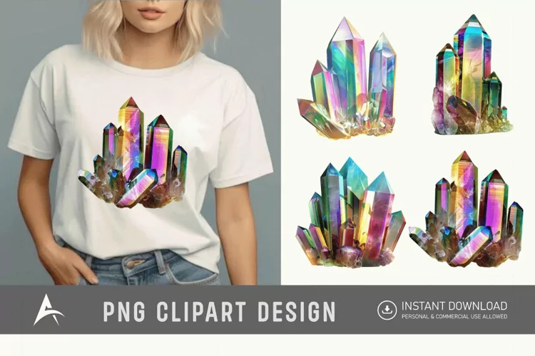 Watercolor Quartz Crystal Clipart