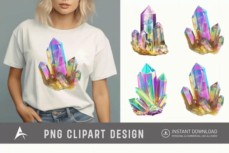 Watercolor Quartz Crystal Clipart