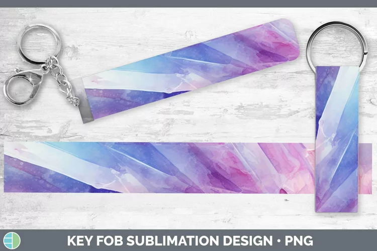 Watercolor Quartz Key Fob Sublimation Wristlet Designs