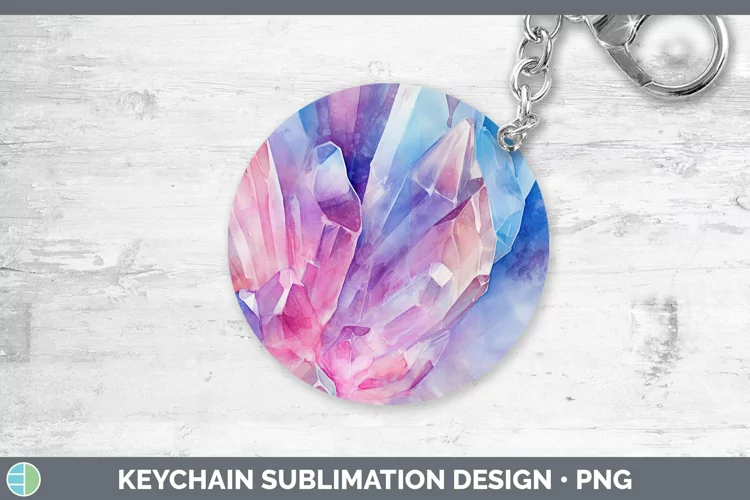 Watercolor Quartz Keychain Sublimation Keyring Designs