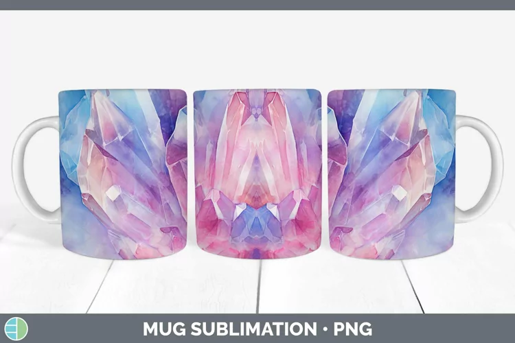 Watercolor Quartz Mug Wrap Sublimation Coffee Cup Designs