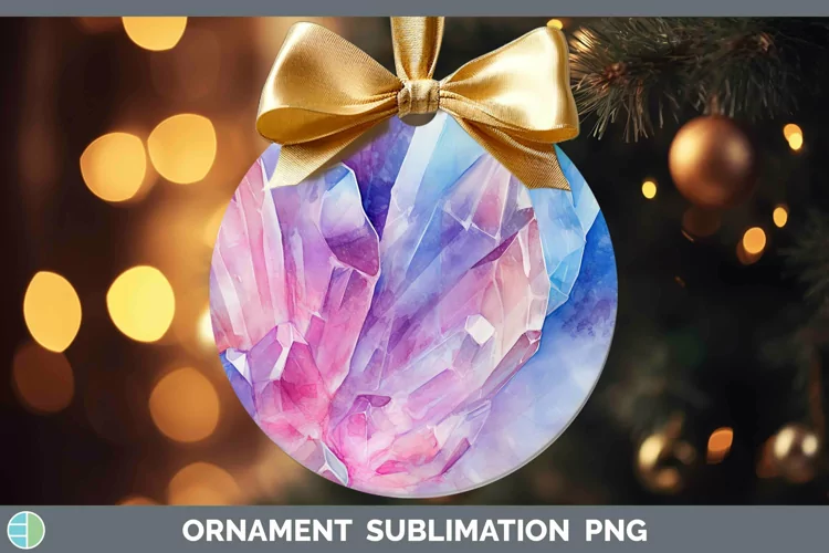 Watercolor Quartz Ornament Sublimation Bauble Designs