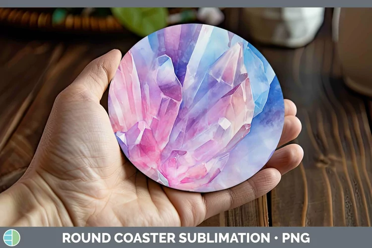 Watercolor Quartz Round Coaster Sublimation Coaster Designs