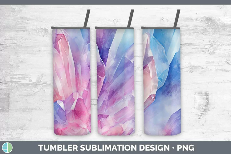 Watercolor Quartz Tumbler Sublimation 20 oz Skinny Tumbler D