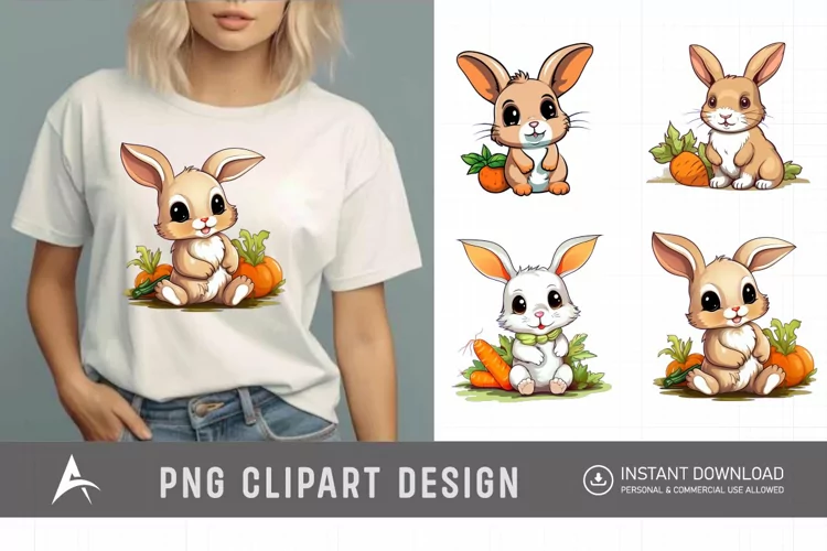 Watercolor Rabbit Clipart
