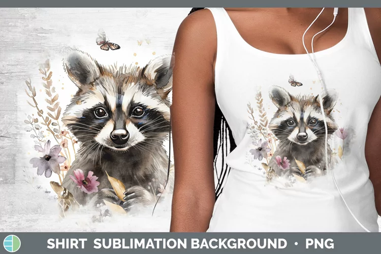 Watercolor Raccoon Shirt Sublimation Sublimation Background