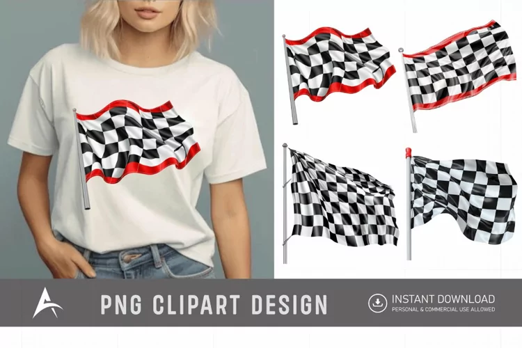 Watercolor Race Flag Clipart