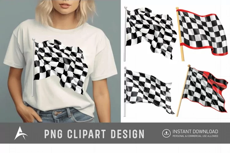 Watercolor Race Flag Clipart