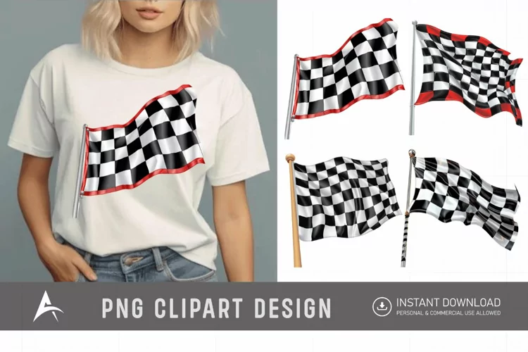 Watercolor Race Flag Clipart