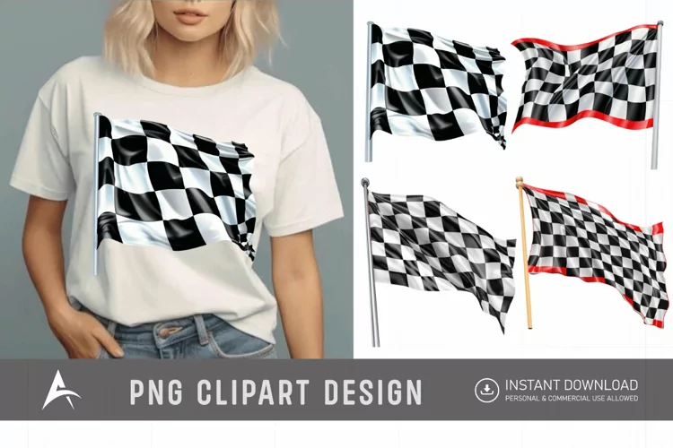 Watercolor Race Flag Clipart