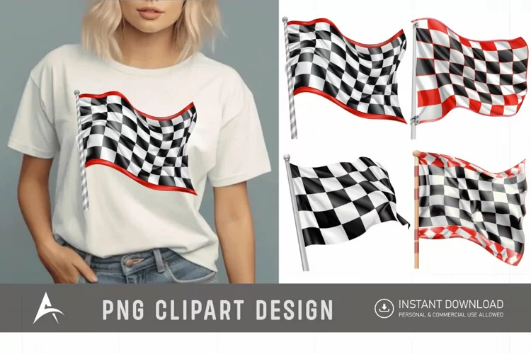 Watercolor Race Flag Clipart