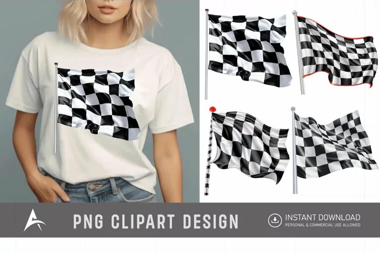 Watercolor Race Flag Clipart