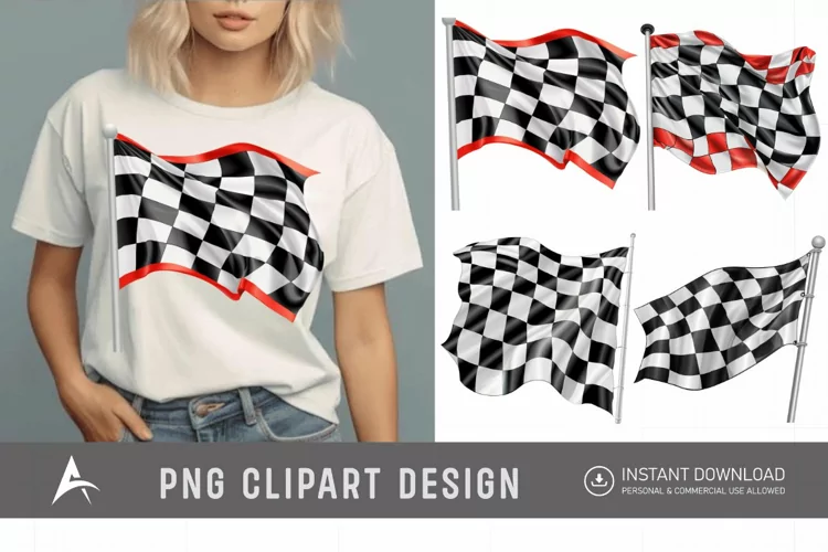 Watercolor Race Flag Clipart