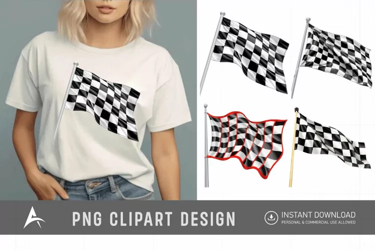 Watercolor Race Flag Clipart