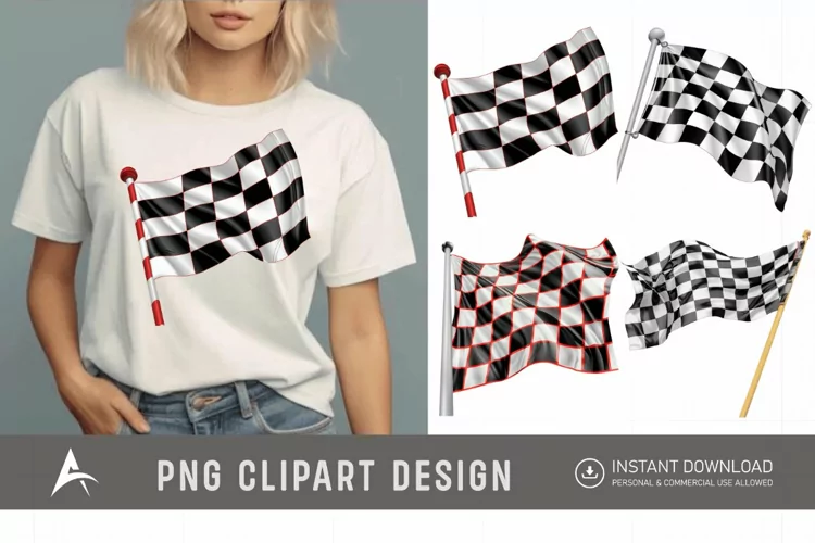 Watercolor Race Flag Clipart