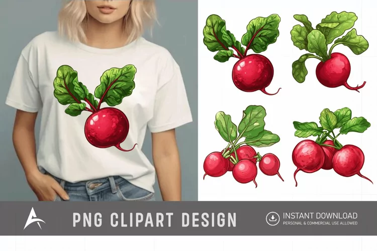 Watercolor Radish Clipart
