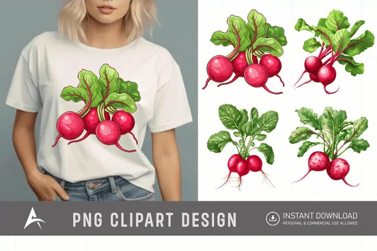Watercolor Radish Clipart