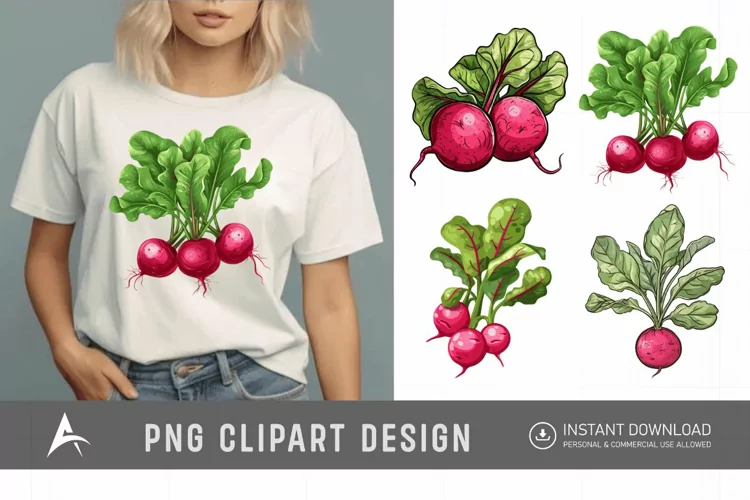 Watercolor Radish Clipart