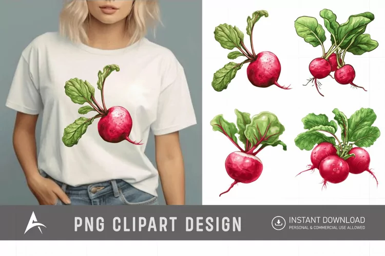 Watercolor Radish Clipart