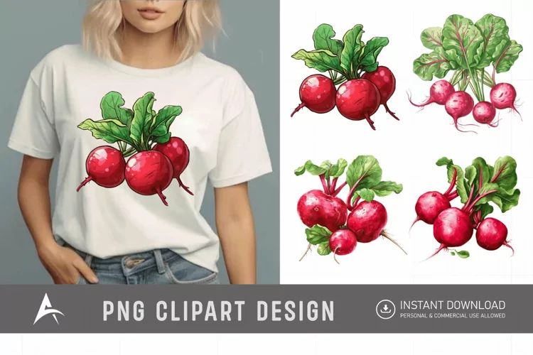 Watercolor Radish Clipart