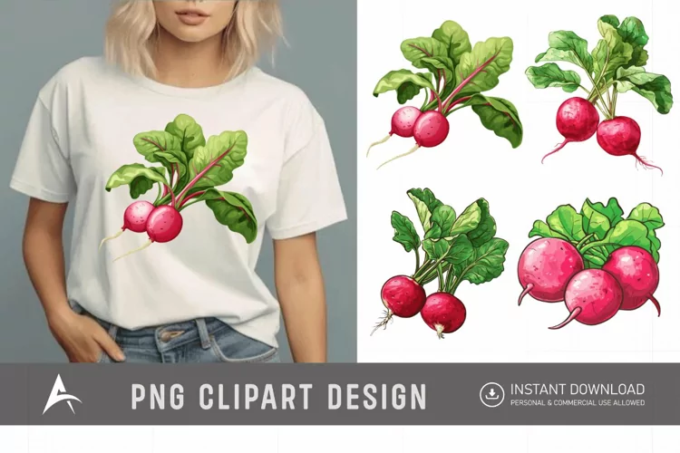 Watercolor Radish Clipart