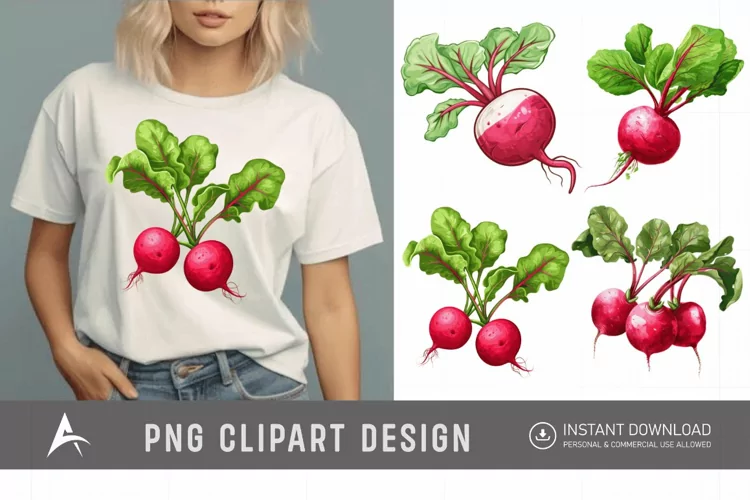 Watercolor Radish Clipart