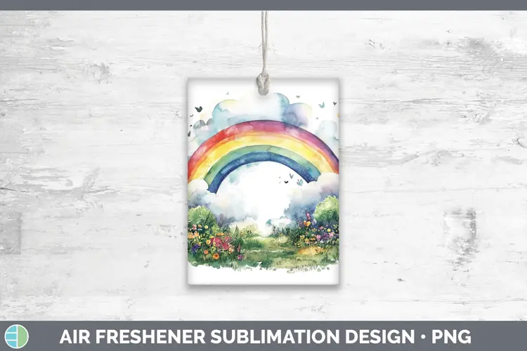 Watercolor Rainbow Air Freshener Sublimation Car Freshener D