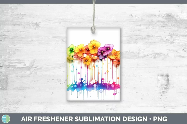 Watercolor Rainbow Buttercup Air Freshener | Sublimation Car