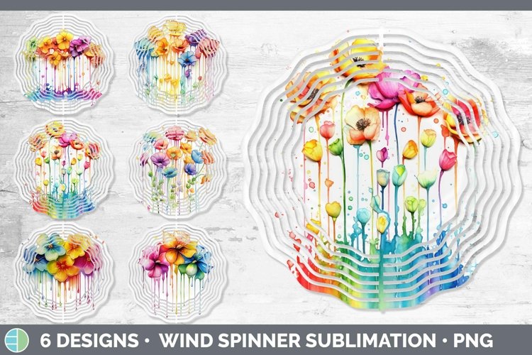 Watercolor Rainbow Buttercup Wind Spinner | Bundle Spinner D