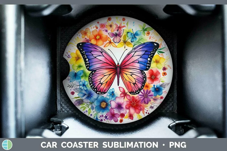 Watercolor Rainbow Car Coaster Sublimation Coaster Designs