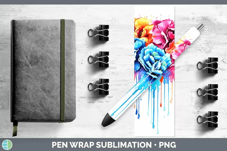 Watercolor Rainbow Carnation Pen Wrap | Sublimation Epoxy Pe