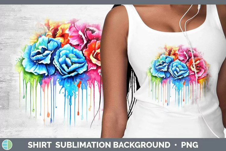 Watercolor Rainbow Carnation Shirt | Sublimation Sublimation