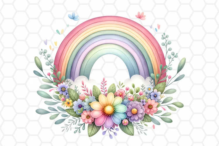 Watercolor Rainbow Clipart | Rainbow PNG Design