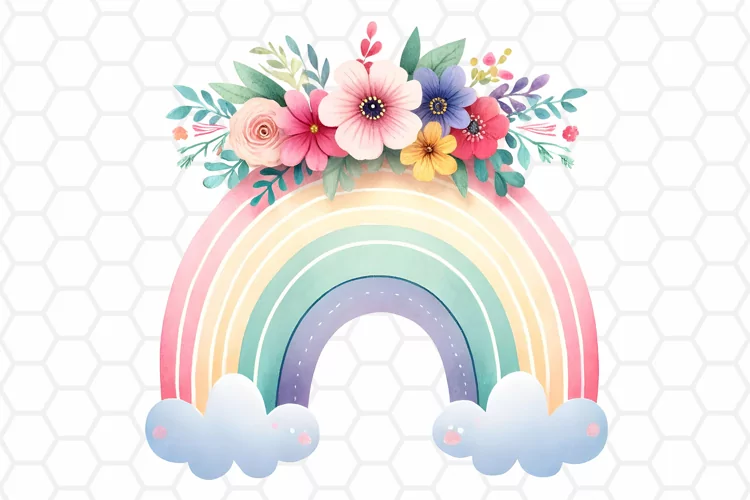 Watercolor Rainbow Clipart | Rainbow PNG Design