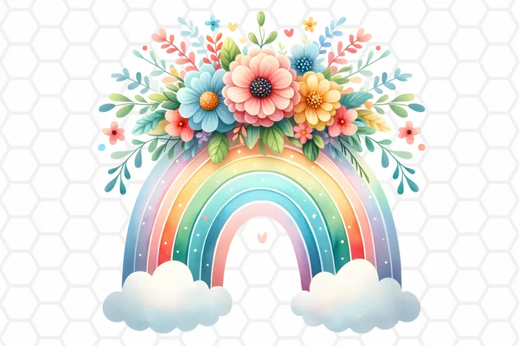 Watercolor Rainbow Clipart | Rainbow PNG Design
