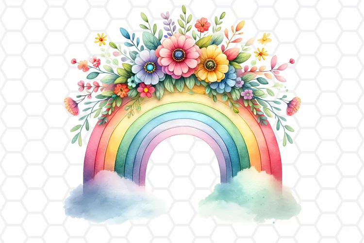 Watercolor Rainbow Clipart | Rainbow PNG Design