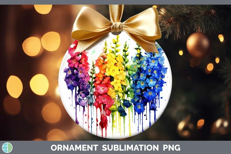 GorgeousWatercolor Rainbow Ornament design.