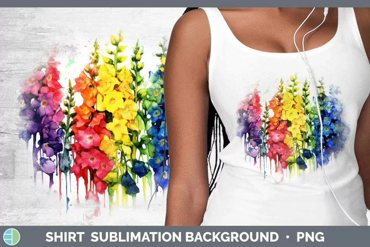 Watercolor Rainbow Delphinium Shirt | Sublimation Sublimatio