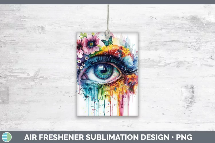 Watercolor Rainbow Eye Air Freshener Sublimation Car Freshen