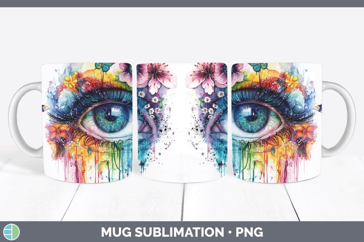 GorgeousWatercolor Mug Wrap design.
