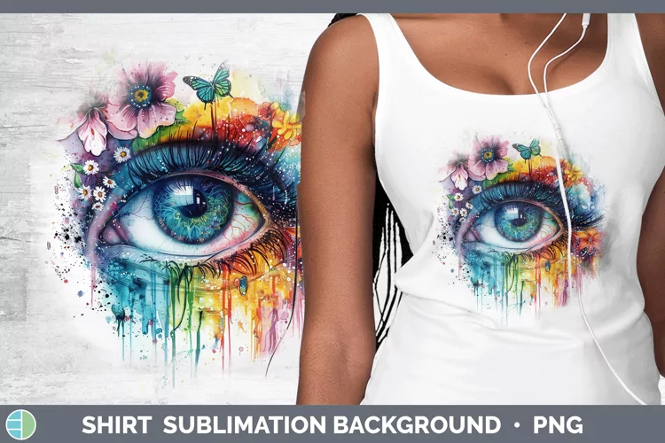 Watercolor Rainbow Eye Shirt Sublimation Sublimation Backgro