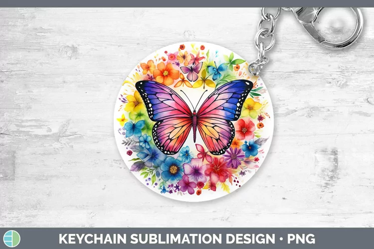 Watercolor Rainbow Keychain Sublimation Keyring Designs